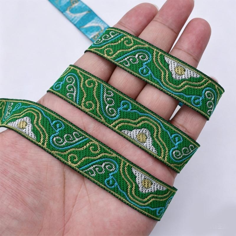 1.7M Long Embroidery Patches Cloud Pattern Fabric Ribbon Sewing Trim For Handmade Costume Curtain Sewing Embellishments