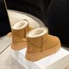 Snow boots women's thick-soled outer wear 2025 winter new fur integrated short boots thickened warm Northeast cotton shoes