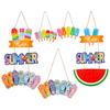 Vibrant Summer Wooden Decorative Hangings For Stylish Beach House Decor Ideas