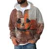 Men Zipper With Pockets  Vintage Hoodies Casual Sweatshirts Lightweight