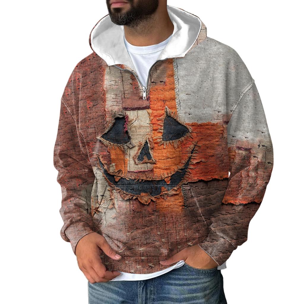 Men Zipper With Pockets Vintage Hoodies Casual Sweatshirts Lightweight
