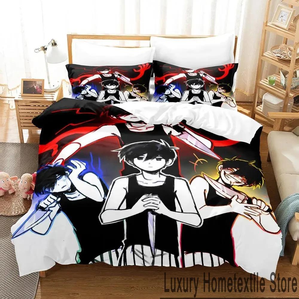 3D Print Anime Omori Bedding Set Boys Girls Twin Queen King Size Duvet Cover Pillowcase Bed boys Adult Home Textileextile
