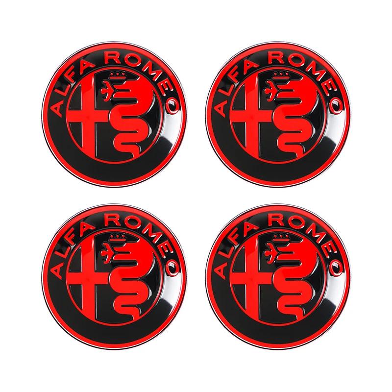 Hub Caps 4pcs 60mm Car Wheel Center Hub Caps Tire Rim Covers For Alfa Romeo 4C 159 Spider Giulia Giulietta 156 Tonale 8C Auto Ac CVP1