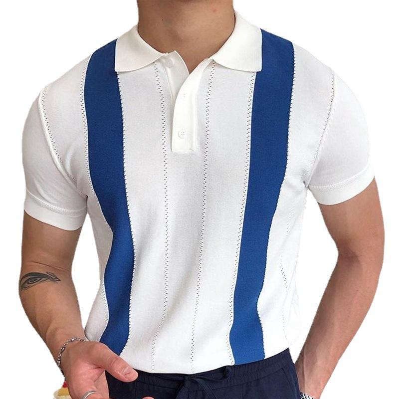 Cămașă POLO de vară nouă pentru bărbați, europeană și americană, slim fit, de afaceri, cu mânecă scurtă