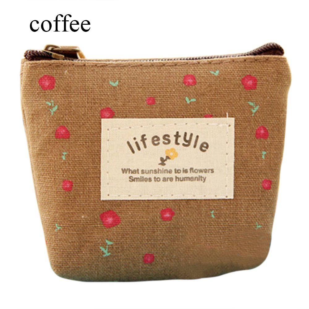 

Fashion Mini Wallet Change pouch Korean Style Flower Canvas Coin Purses Zipper Floral Print