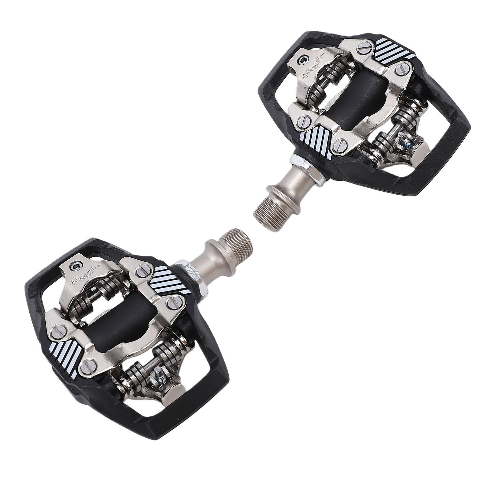 Mountain Bike Pedals Fit for SPD System Lightweight Nylon Fiber Bicycle Platform Pedals with Cleats