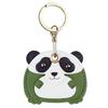 Panda Leather Keychain: Cute Access Card & AirTag Holder with Car Key Pendant and Bag Hanger