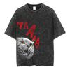 Animal Printed T Shirt Men Retro Washed 100% Cotton Tops Tees Harajuku Tshirt Streetwear Male Acid T-shirts Unisex