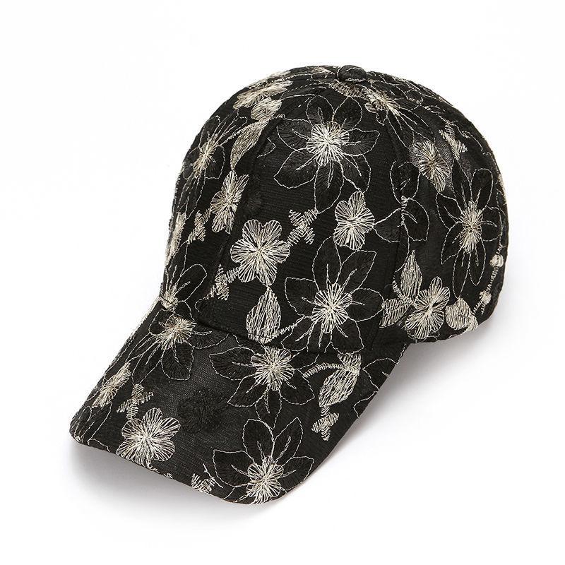 Sombrero de verano para mujer, gorra de béisbol transpirable con encaje floral y lengüeta de pato, sombrero de moda para el tiempo libre, sombrilla y protector solar.