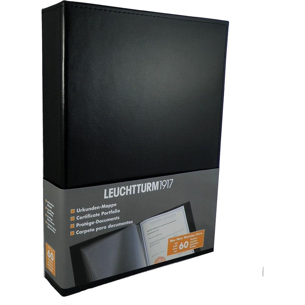 Leuchtturm Portfolio na certifikáty Černé (255x325mm) (60 kapes)