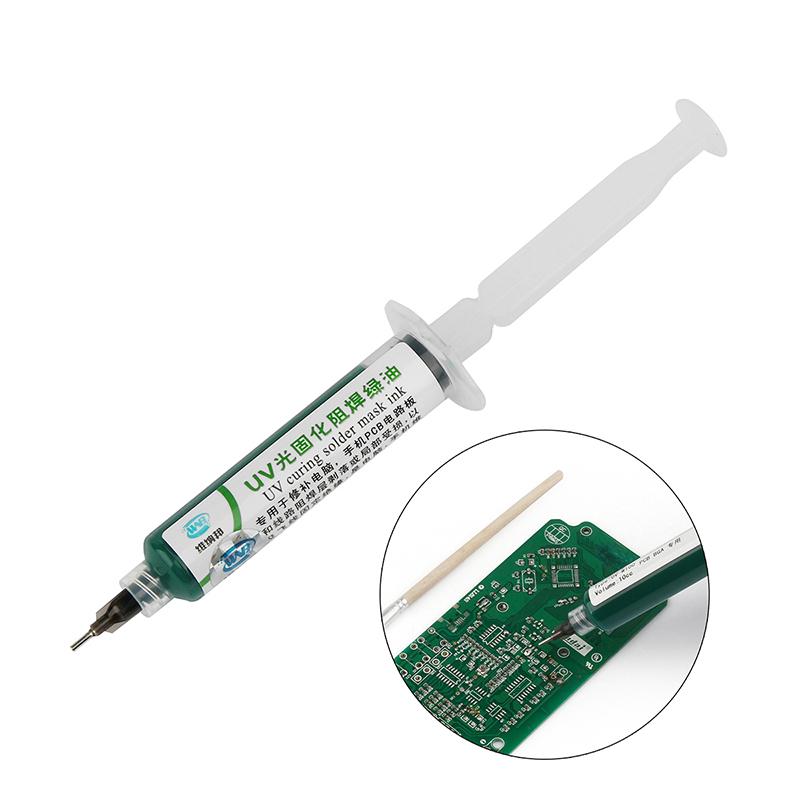High Quality 10CC Green Oil UV Curable Solder Mask Welding Tool for PCB SMD Circuit Board Solder Paste Flux Oil Repair Tool