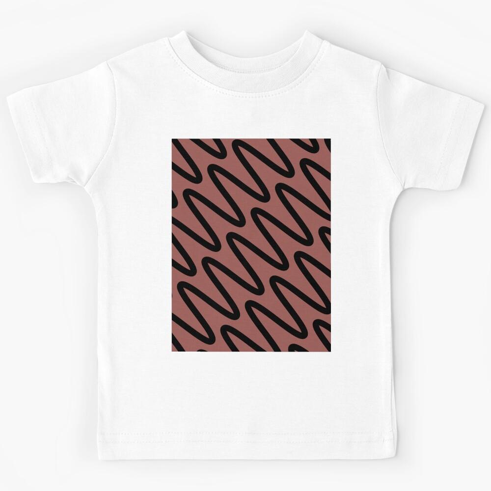 Red Black Minimal Diagonal Zigzag Stripe Pattern Pairs Graham and Brown 2023 COTY Alizarin Kids T-Shirt 130