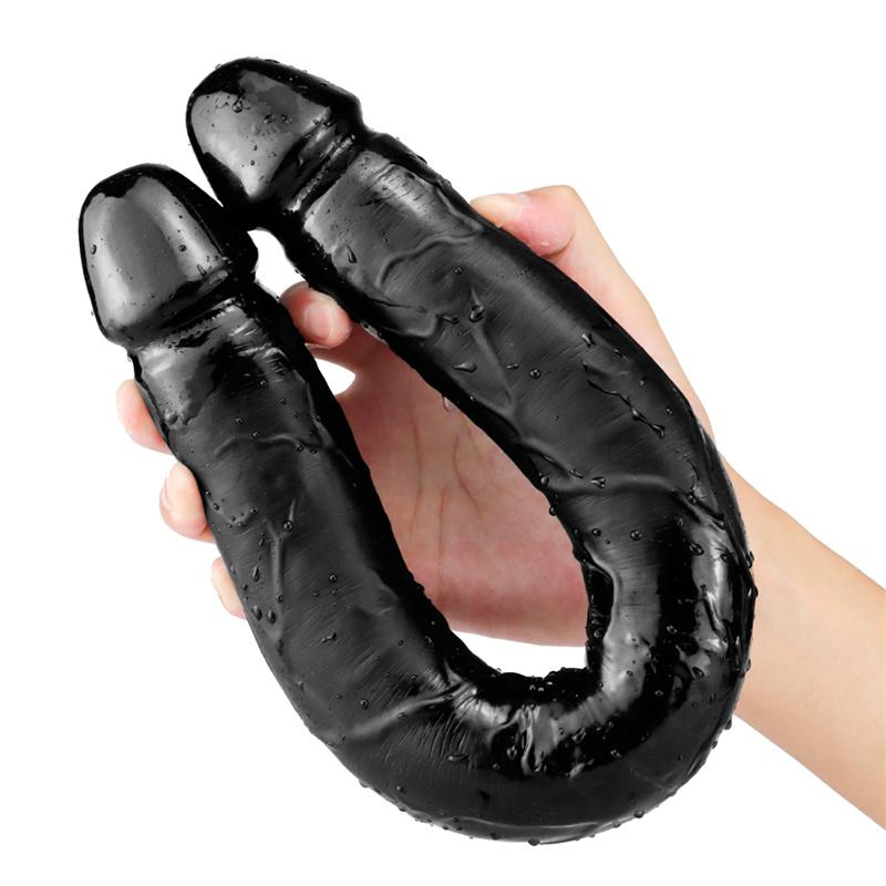 Double-headed 46 Cm Female Long Back Court Anal Plug Lala Masturbation Device Dildo Adult Simulation Supplies