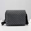 Herren Casual Karierte Umhängetasche, Leder Sportliche Messenger Bag