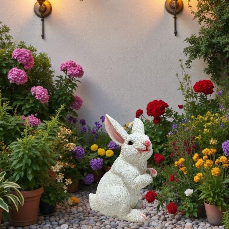 Outdoor Garden Large White Rabbit Decoration for Lawn or Kindergarten