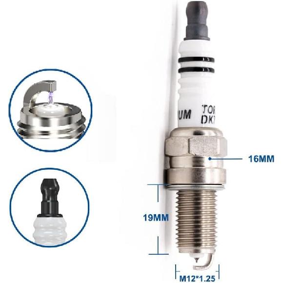 

TORCH DK7RTI Iridium Spark Plug Replace for NGK 6046 DCPR7EIX KR7AI Spark Plug, for Denso NIPPON IXU22C, for Daihatsu 999-06910-X9-018 Spark Plug,