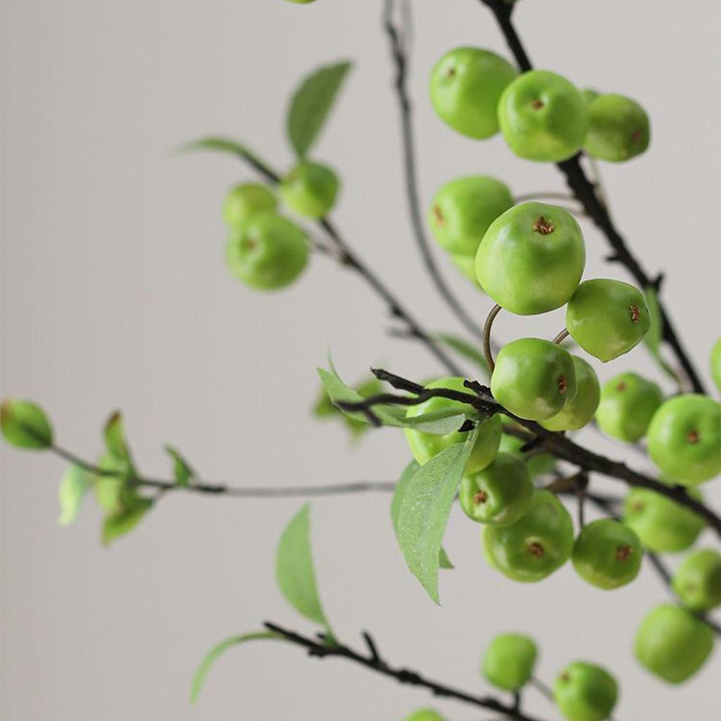 Luxurious Faux Green Apple Plant Branches: Fresh Home and Restaurant Decor Ornament