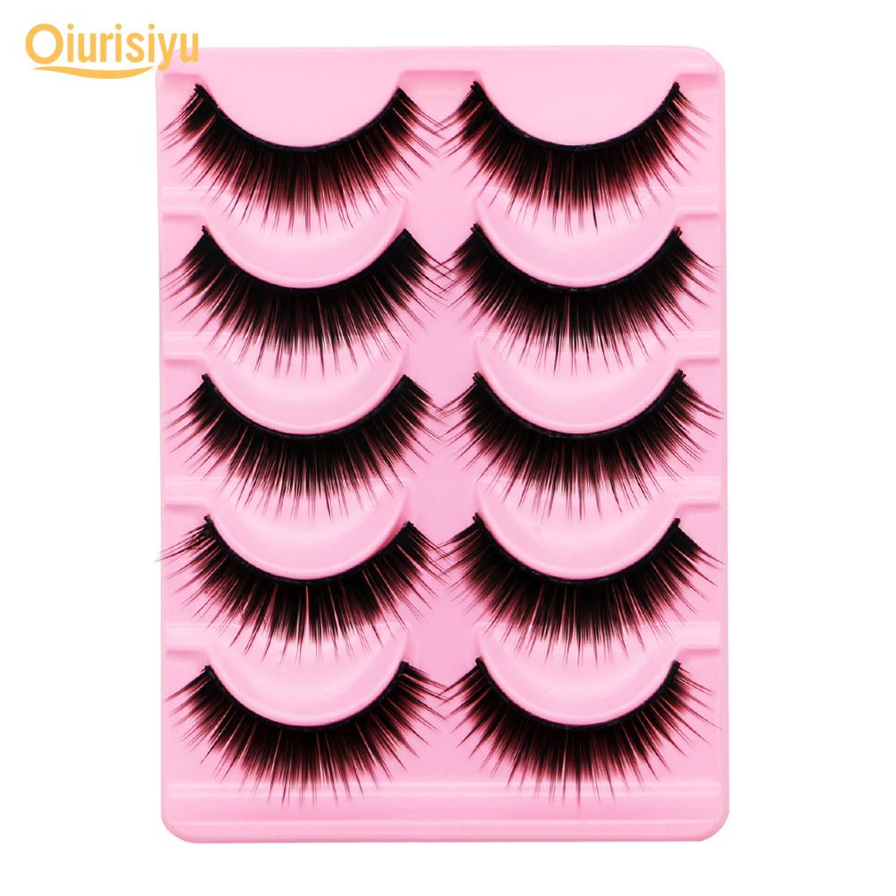 

5 пар барвистих довгих густих штучних вій чорний