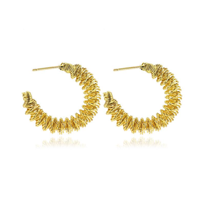 European and American Premium Sense 18K Titanium Steel Gold Earrings Ins Wind Multi-style Commuting Trend Gold-plated Earrings Earrings
