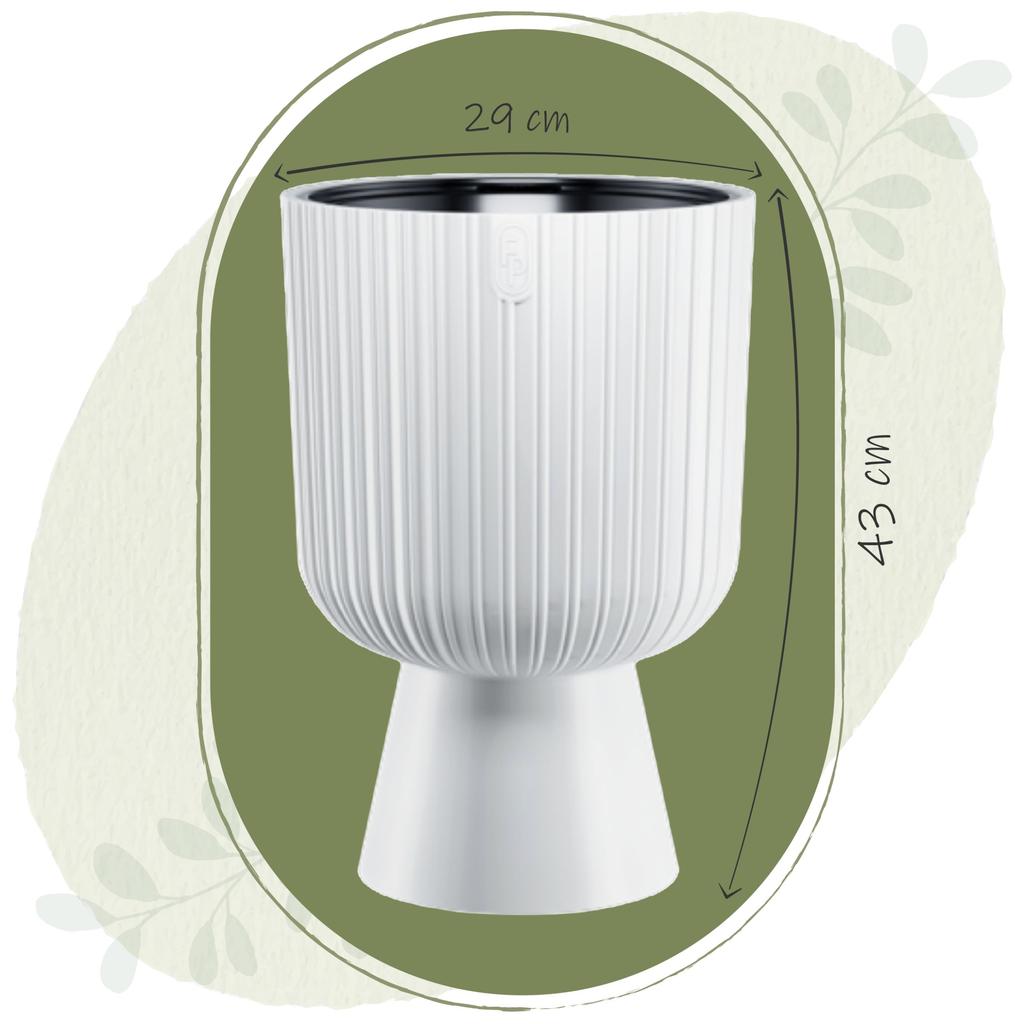 Keli Mika 30 Round Flowerpot on a Leg | White