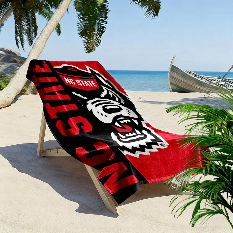Serviette de plage Wolfpack de l'État de Caroline du Nord, Grande Serviette Douce à Séchage Rapide pour Plage Camping Natation