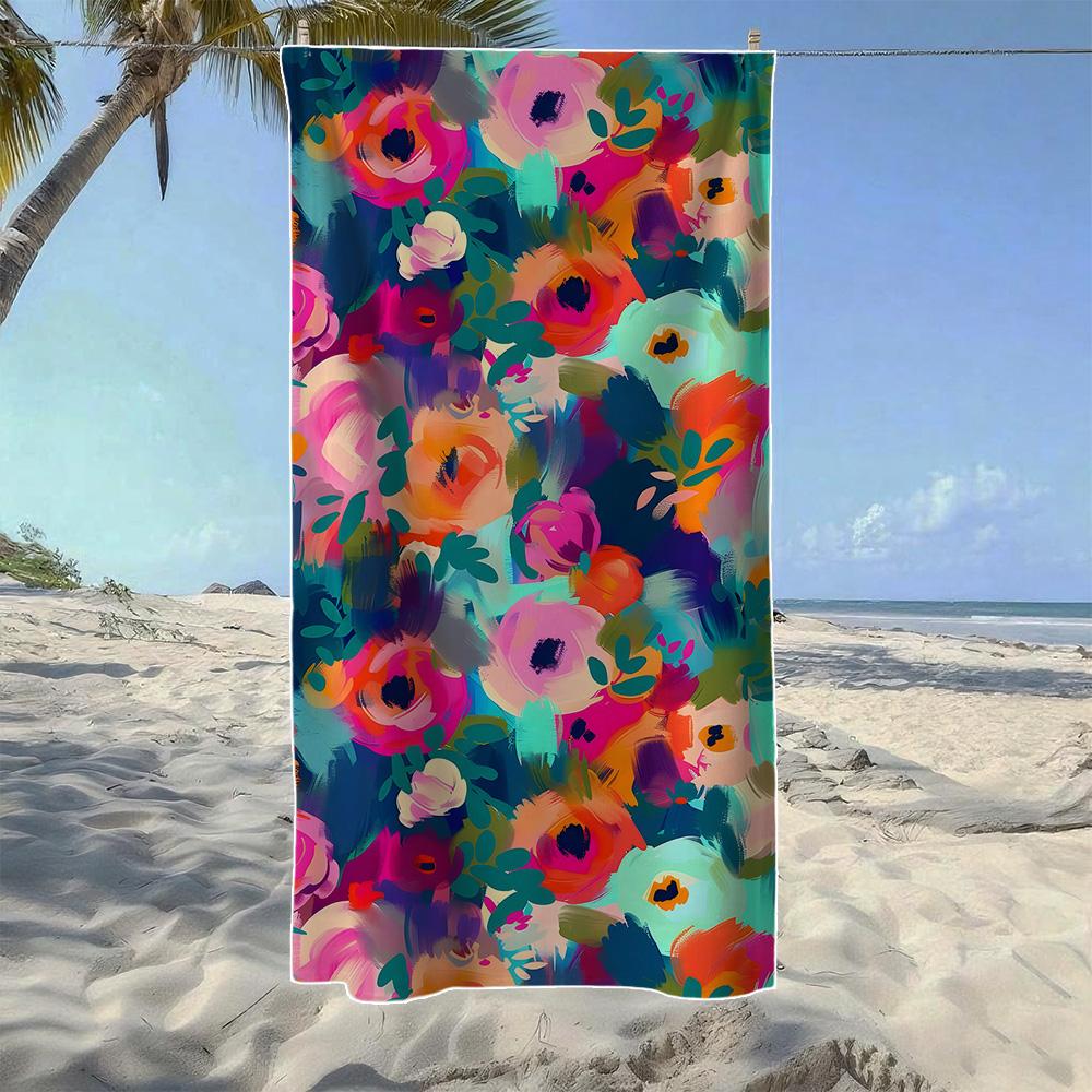 

Mandala Floral & Abstract Floral & Leaf Beach Towel, Soft Durable Quick-Drying, Ideal For Summer Beach, Swimming & Camping W40*H60(CM)