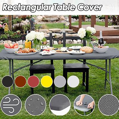 Outdoor Indoor Rectangular Rectangle Outdoor Indoor Tablecloth Elastic Edged Tablecloth Wipeable Table Cloth Table Cover Patio Kitchen