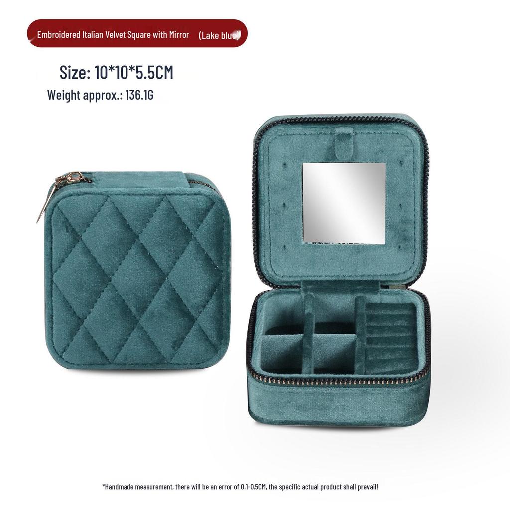 Boîte à Bijoux de Luxe en Velours pour Bagues, Colliers et Puces d'Oreilles - Solution de Rangement Portable et Élégante