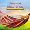 Hedawu Outdoor Anti-Rollover Canvas Hammock with Bentwood Spreader Bar