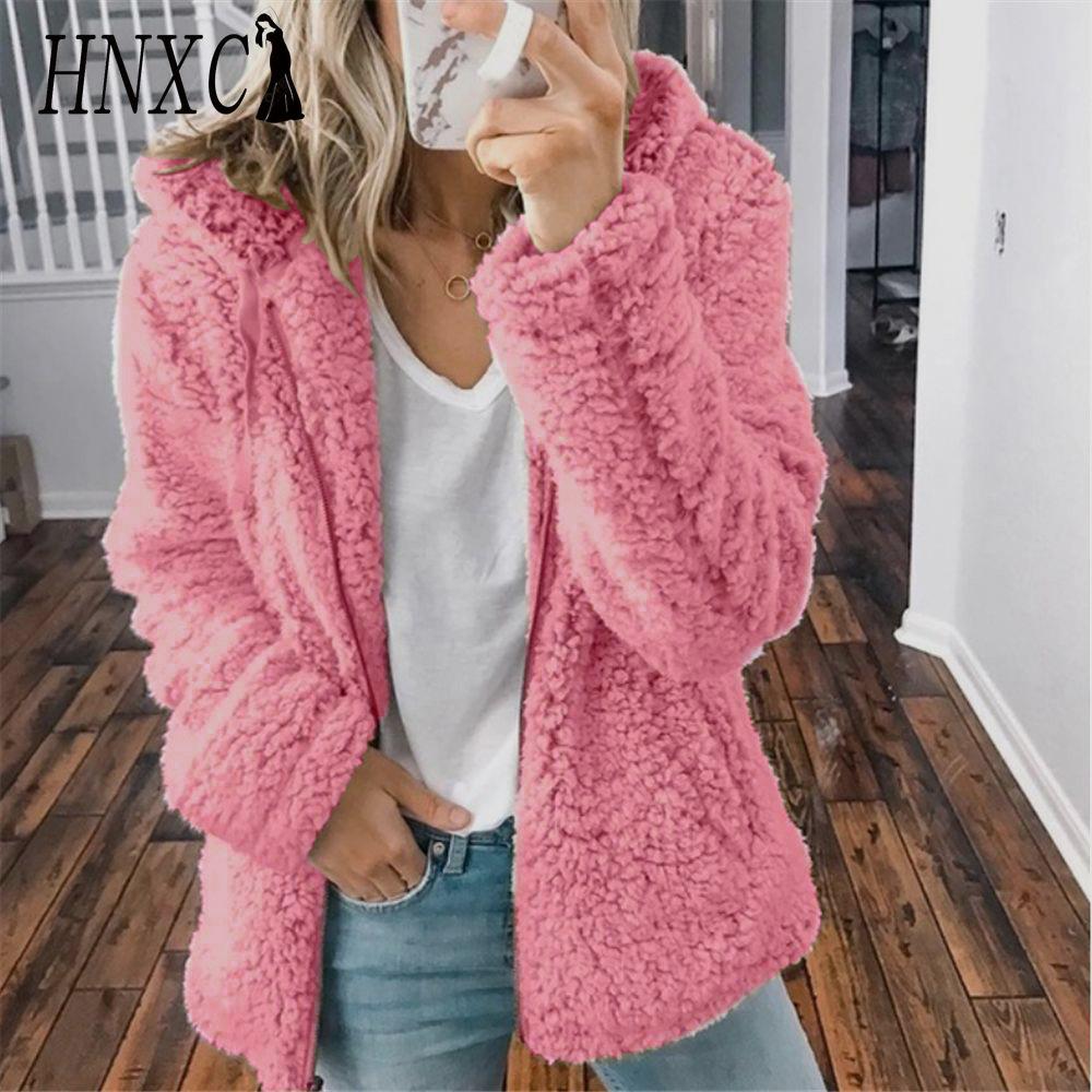 

HNXC Женские винтажные повседневные клетчатые куртки и пальто с капюшоном и длинными рукавами для осени и зимы S розовый