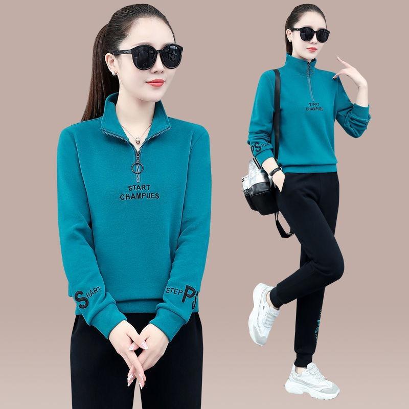 

Спортивный и спортивный костюм для женщин на весну и осень, состоящий из двух частей: свободного свитера со стоячим воротником и повседневных леггинсов XXXXL чёрный