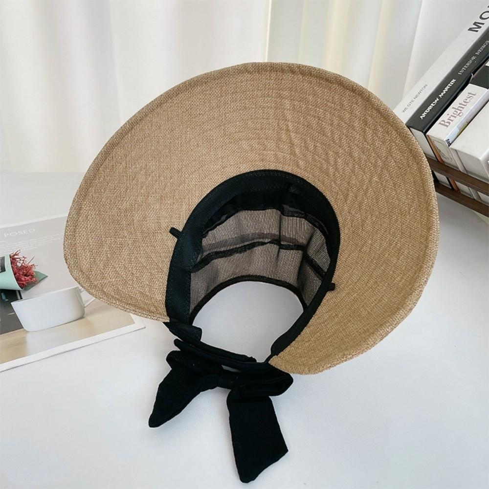 Cotton and Linen Sun Protection Hat Lightweight Beach Hats New Large Brim Hat  Beach Wear