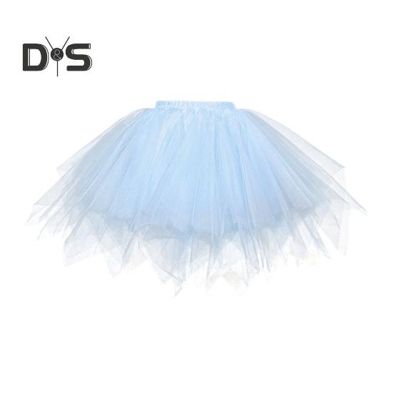Women Tulle Skirt 50s Tutu Petticoat Elastic Waist Short Ballet Crinoline Petticoat Carnival Costume Underskirt