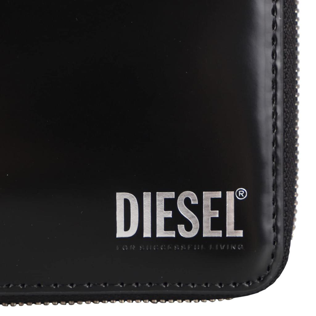 Brieftasche aus glänzendem Leder mit zwei Fächern X08191PS679 UNI A T8013 Schwarz [Diesel] Herren