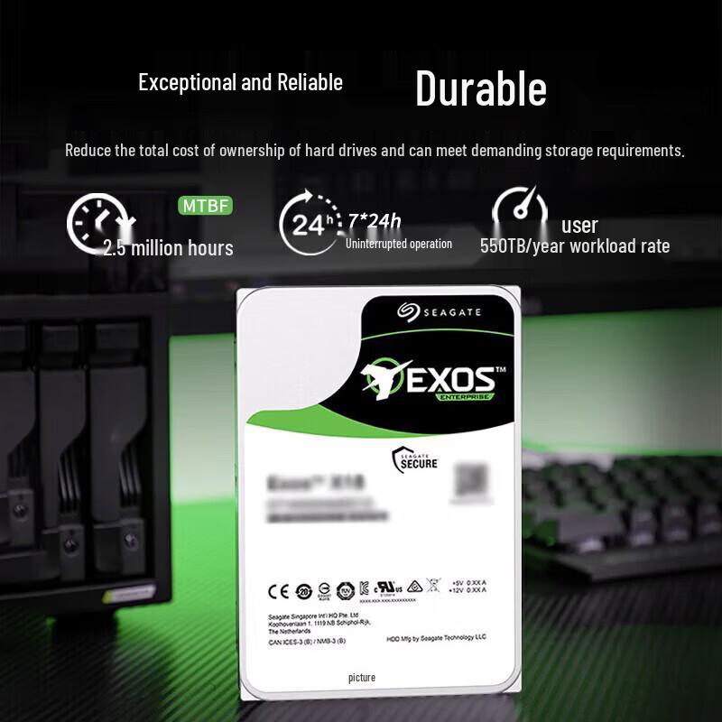 Seagate Exos X18 12TB Enterprise SATA Hard Drive