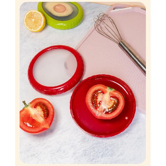 Onion Storage and Avocado Saver, 4pcs Silicone Fruit Storage Box, Multifunctional Fruit and Veggie Savers Containers Perfect for Lemons, Cheese,