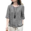 ZANZEA Women Casual Round Neck Plaid Print Loose Half Sleeve Blouse
