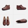 Johnature Genuine Leather Plush Warm Cotton Shoes Round Toe Flat Ankle Boots Commuting Women's Shoes