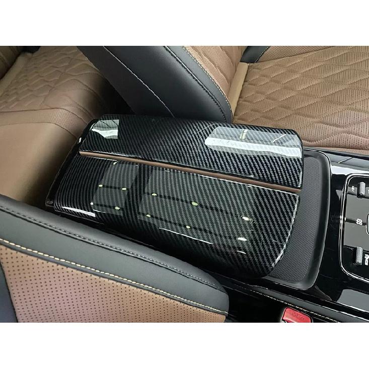 For BYD Tang II EV Tan EV   Car Accessories Carbon Fiber Style Middle Row Armrest Box Cover
