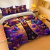 2/3pcs Purple Rose and Cross Butterfly Printed Quilt Cover Set, HD Digital Printed Quilt Cover Set Contains Quilt Cover