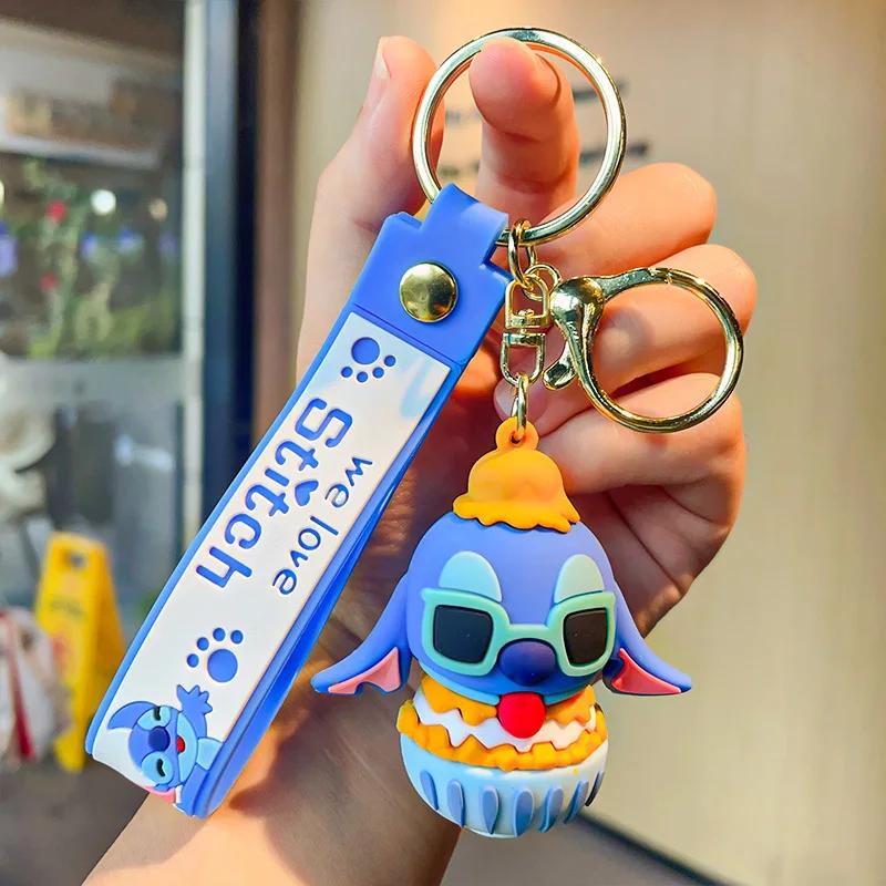 

New Anime Keychain Cartoon Lilo & Stitch Cute Doll Keyring Ornament Key Chain Decoration Kids Toys Gifts