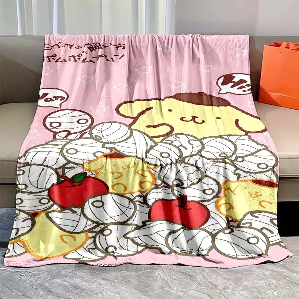 Pom Pom Purin Printed Blanket Kawaii Dog Cartoon Flannel Fluffy Soft Blanket for Adult Plush Sofa  Picnic Beach Towel