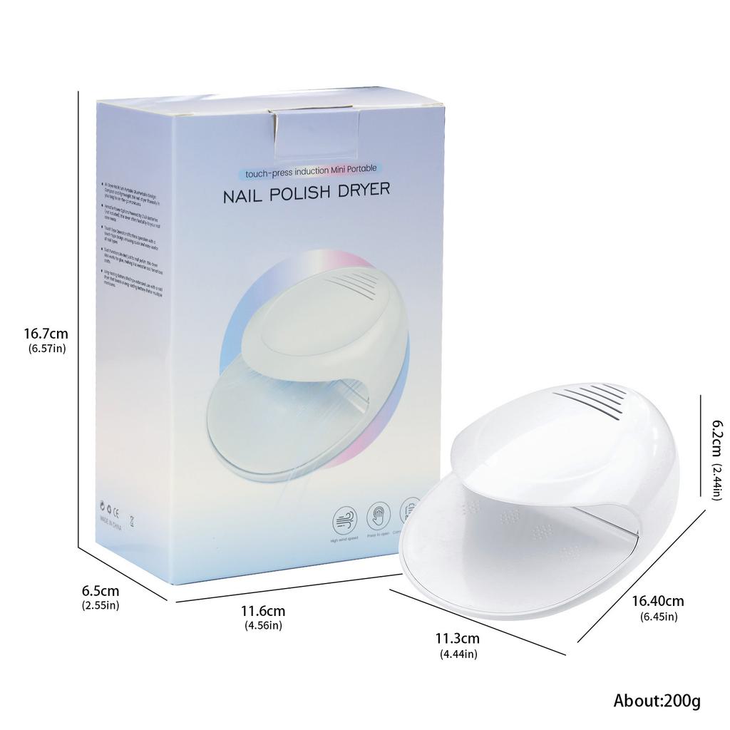 Portable Nail Polish Dryer For Adults Women Nail Art Tool Quick Drying Nail Fan Battery Operated For Home And Travel Use