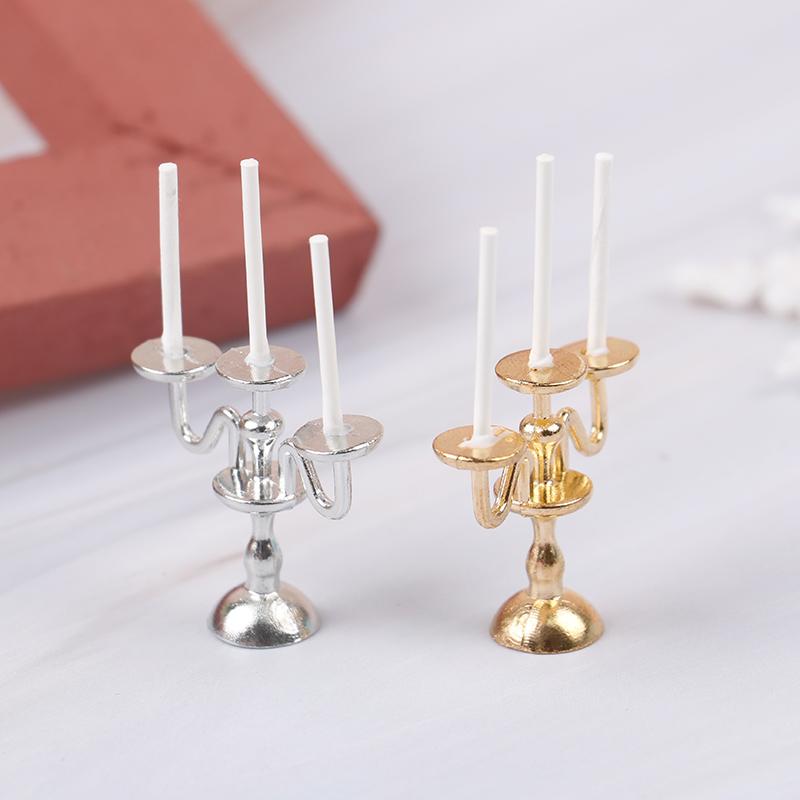 1:12 Domek dla lalek Miniaturowe Retro Świeczniki Lampa Świecowa Model Dekoracja Akcesoria