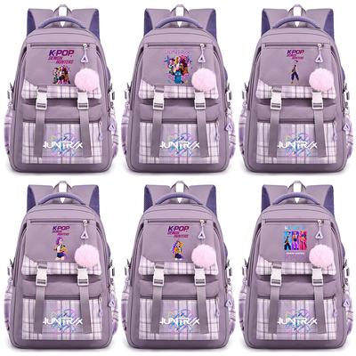 Cute Printed K-Pop Printed Large Capacity Backpack for Teenger Student Girl Boy Schoolbag Bookbag Kid Gift Women Waterproof Travel Bag Mochila