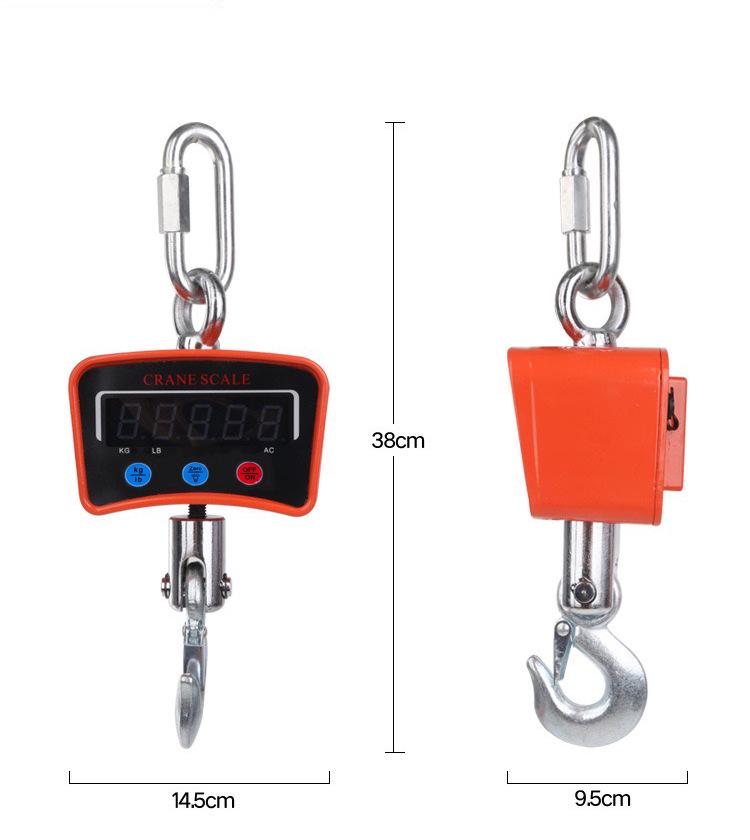 500kg Electronic Crane Scale, Handheld Industrial Hanging Scale, 1 Ton, 3T-5T Capacity, Electronic Crane Hook Scale