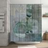 Modern Abstract Bathroom Shower Curtain Set Green Blue Geometric Design for Bathtub Decor Buy on .