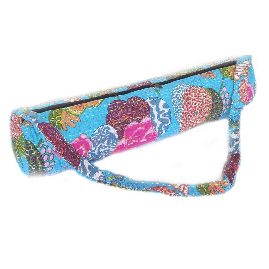 Kantha Yoga mat Bag, Pilates Bag, Fitness Exercise Gym Bag, Cotton Yoga Mat Bag