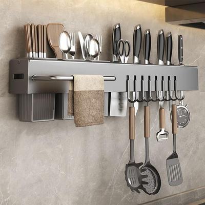 Väggmonterad köksknivförvaring Kökstillbehör Multifunktionell väggmonterad ätpinnshållare Förvaring för grönsaksknivar
