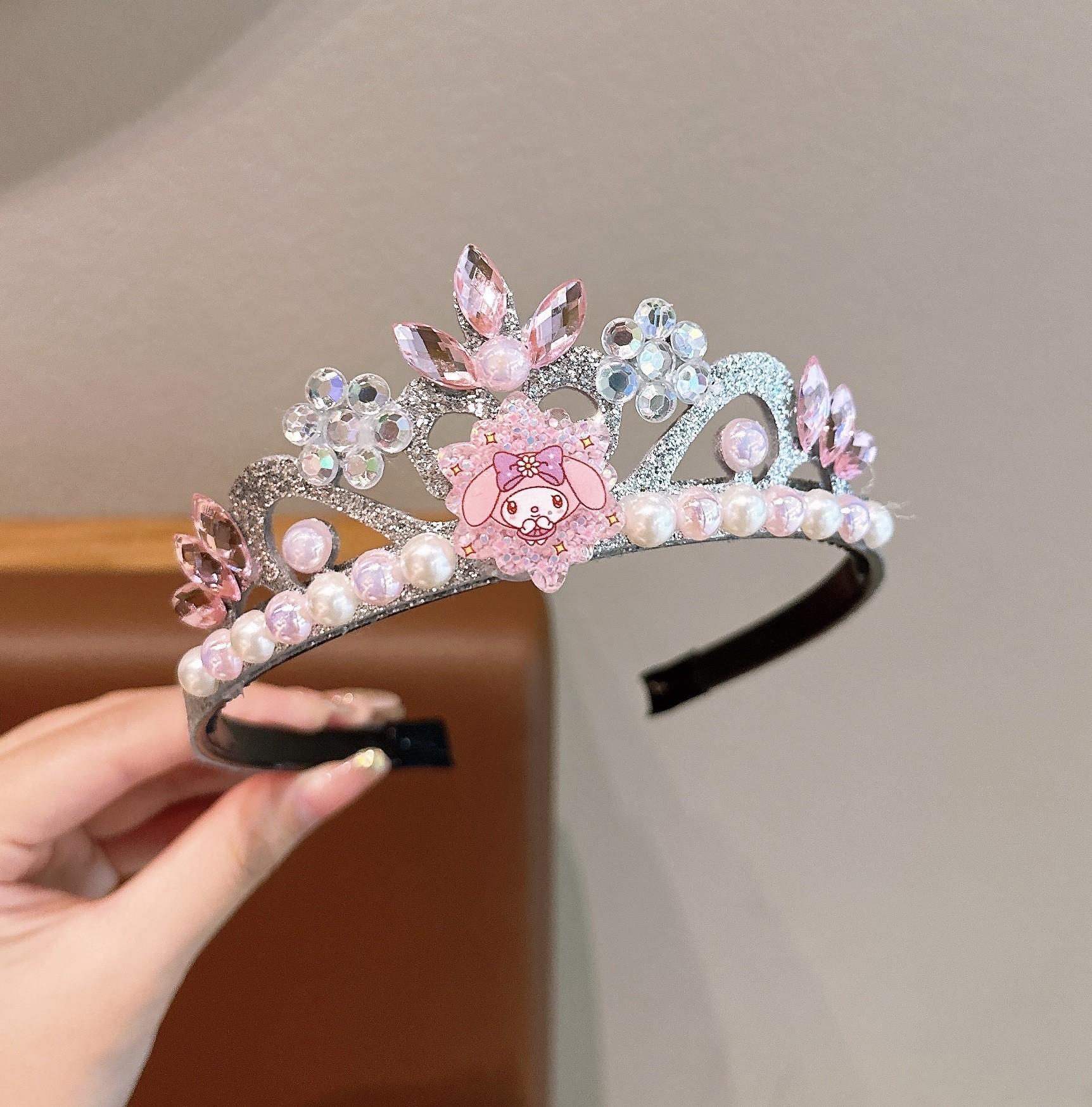

Children s Ice And Snow Princess Crown Hairband With Diamonds, Blue Hanfu Girl Performing Cartoon Crown Hairband. One Size розовый